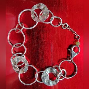 Silpada 925 SS hammered ring bracelet.